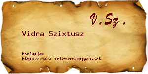 Vidra Szixtusz névjegykártya
